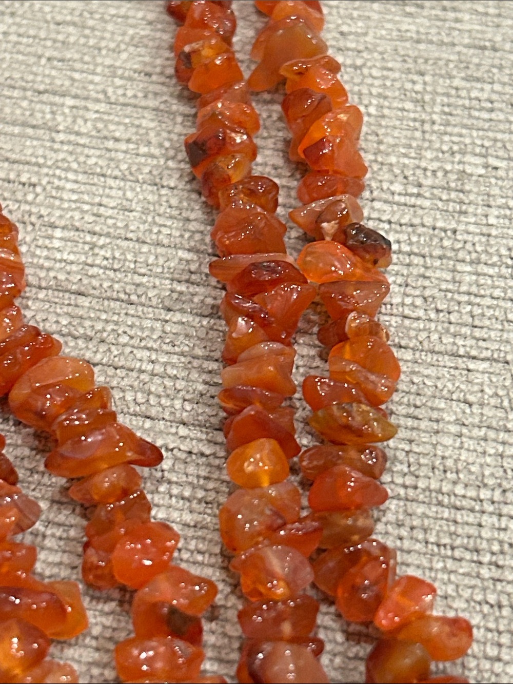 Orange Carnelian stone Chip Necklace - Women Jewelry image 2